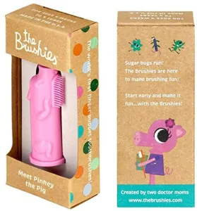 The Brushies Silikonový zubní kartáček - Pinky Pig 