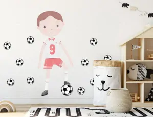 Samolepky na zeď - Fotbalista v červeném dresu