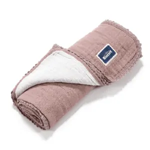 La Millou - Oboustranná mušelínová plenka 100x100 cm - French levander/Off white