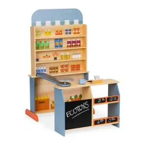 Velký dřevěný supermarket Ecotoys