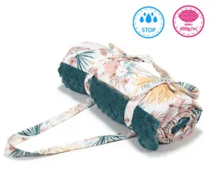 La Millou - Luxusní nepromokavá pikniková deka XL - Boho Palms Light/Deep Ocean
