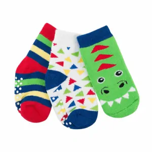 Zoocchini - Protiskluzové ponožky set 3 ks - Dino, 0-24m.