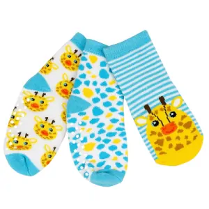 Zoocchini - Protiskluzové ponožky set 3 ks - Žirafa, 0-24m.