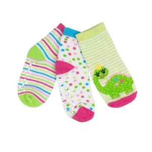 Zoocchini - Protiskluzové ponožky set 3 ks - Dinosaurus, 0-24m.