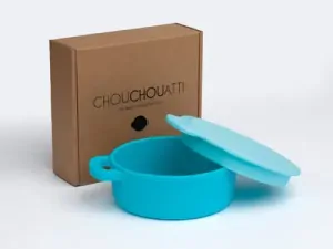 Chouchouatti Silikonová miska s víkem - Turquoise