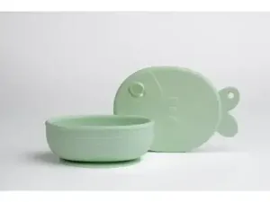 Chouchouatti Silikonová miska s přísavkou - Fish, mint