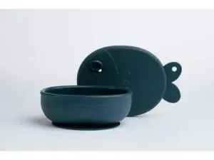 Chouchouatti Silikonová miska s přísavkou - Fish, navy