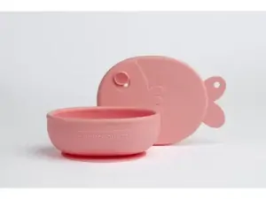 Chouchouatti Silikonová miska s přísavkou - Fish, pink