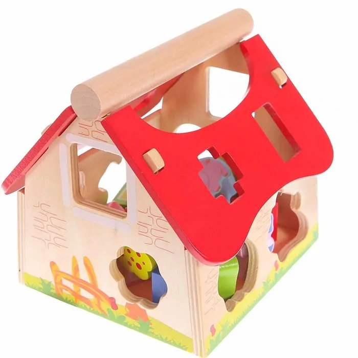 Dřevěná farma s vkládacími kostkami EcoToys