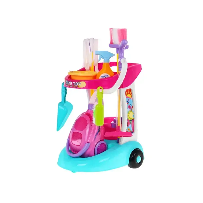 Velký úklidový vozík s vysavačem a doplňky