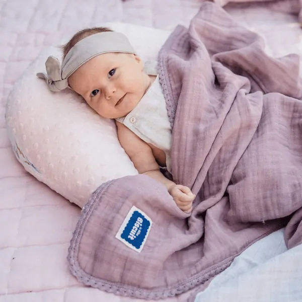 La Millou - Oboustranná mušelínová plenka 100x100 cm - Papaya/Off white