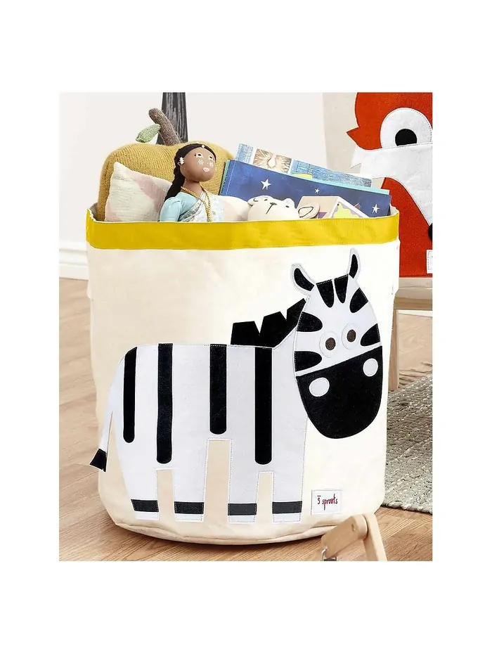 3 Sprouts Úložný koš na hračky Zebra