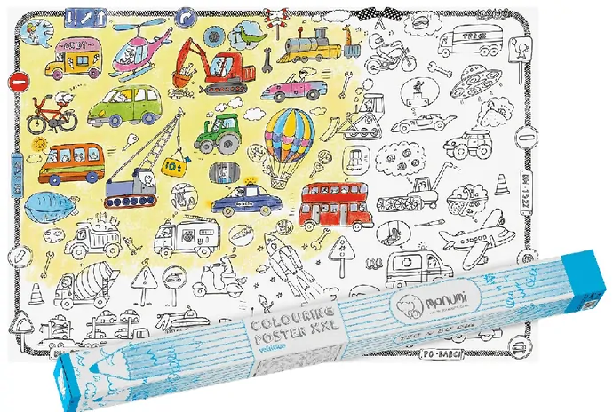 XXL Omalovánka - Vozidla 120 x 80 cm