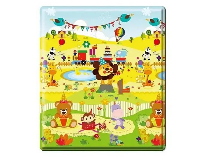 LALALU Podložka na hraní Premium Small Happy Birthday 140 x 140 cm