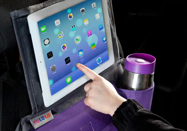 TULOKO Kapsář do auta pro děti + držák na tablet - růžový