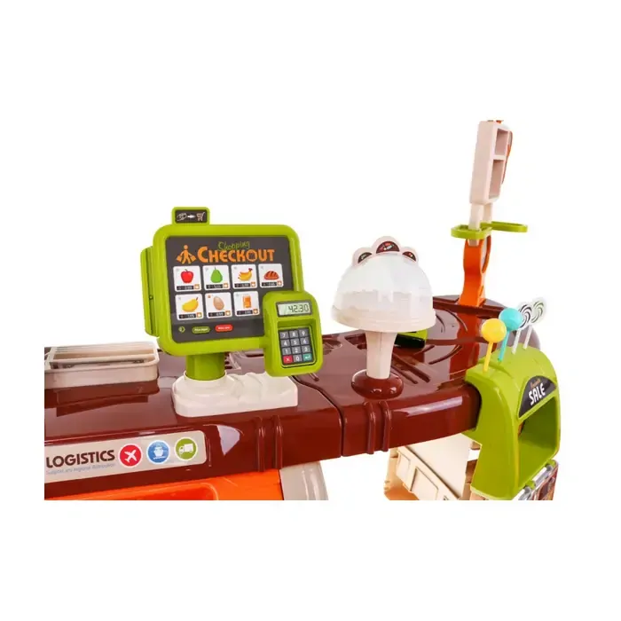 Dětský supermarket s nákupním vozíkem a doplňky