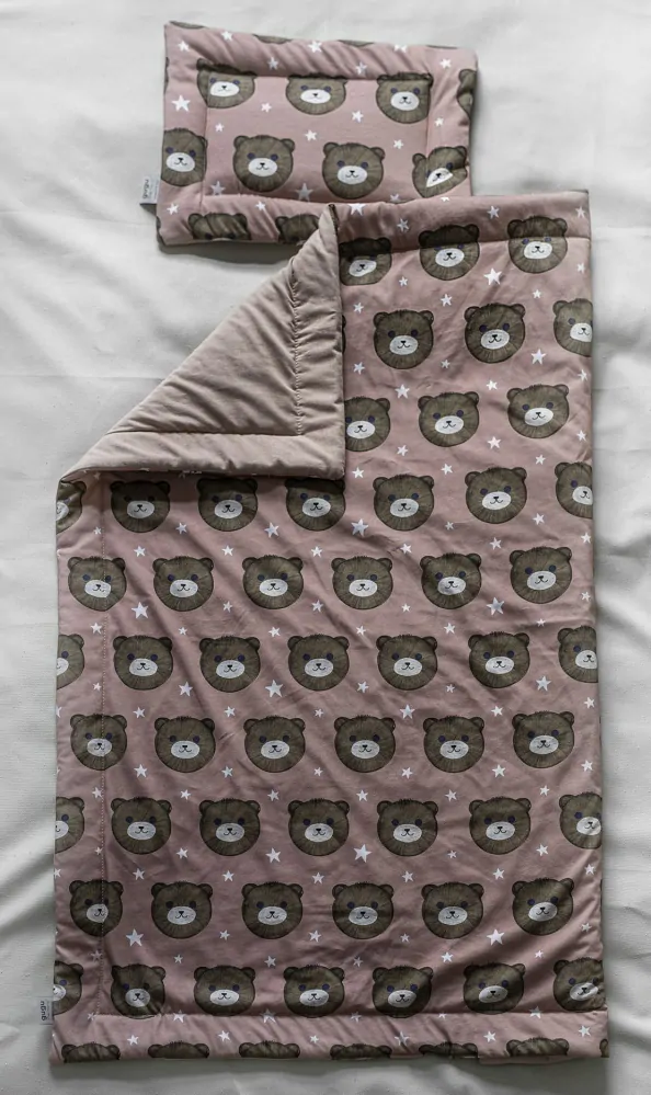 Sada přikrývky a polštáře Gugu the Hero - Teddy pink