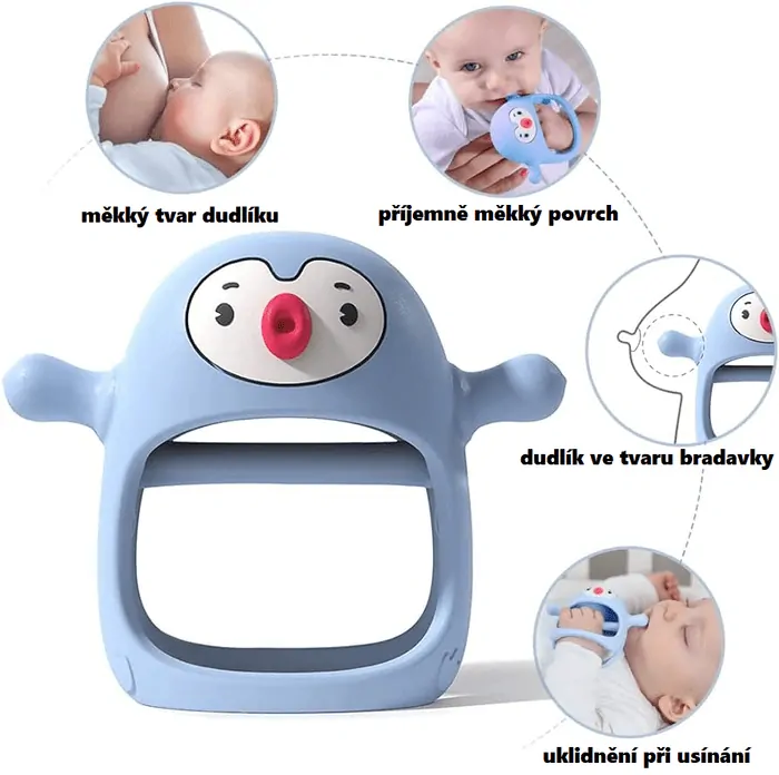 Smily Mia Sada kousátek Sob a Tučňák - Light blue