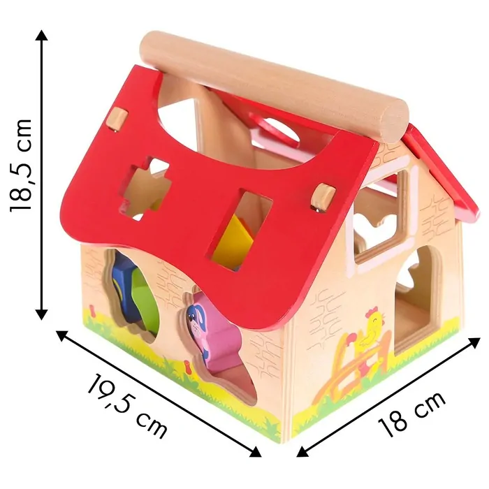 Dřevěná farma s vkládacími kostkami EcoToys