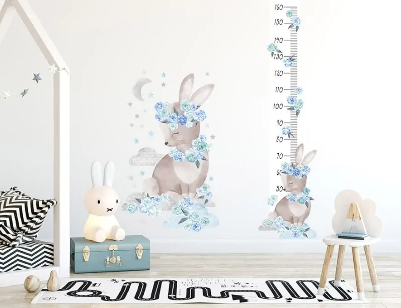 Samolepka na zeď metr - Králíček blankytný