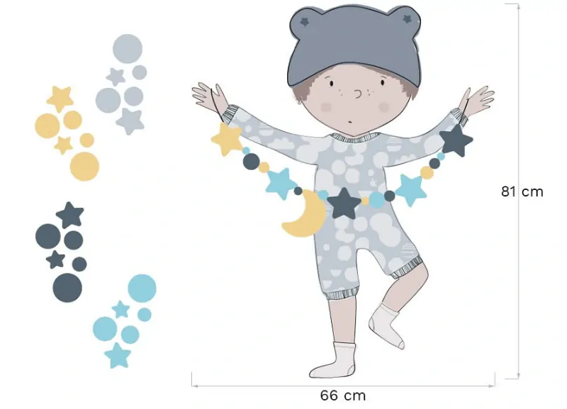 Samolepky na zeď - Teo, modrý