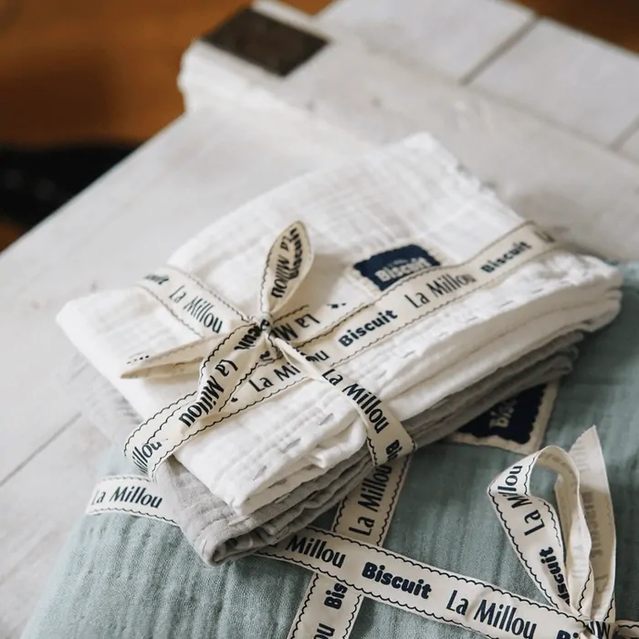 La Millou - 2ks mušelínové pleny/bryndáčky - French Levander/Off white
