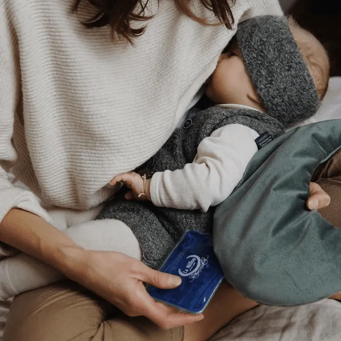 Thermo Hen - Nahřívací/chladící polštář a hračka - La Millou - Ecru/Fly me to the moon nude pure