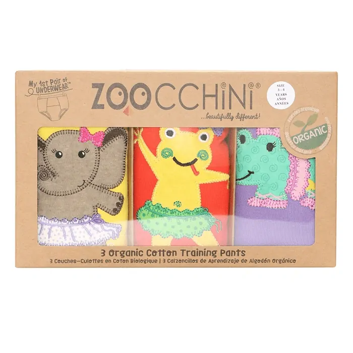 Zoocchini učící kalhotky - Set 3ks, dívčí 3-4 roky, Balerína