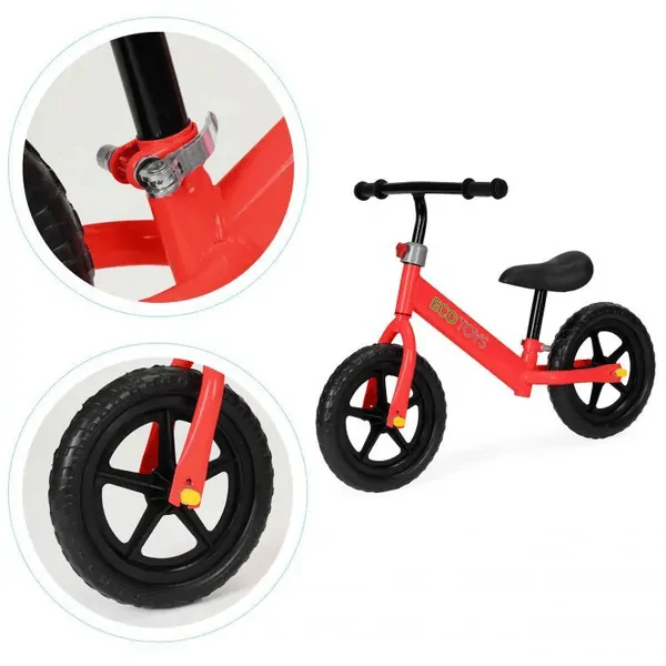 Eco Toys Dětské odrážedlo s nastavitelnou výškou sedadla - červené