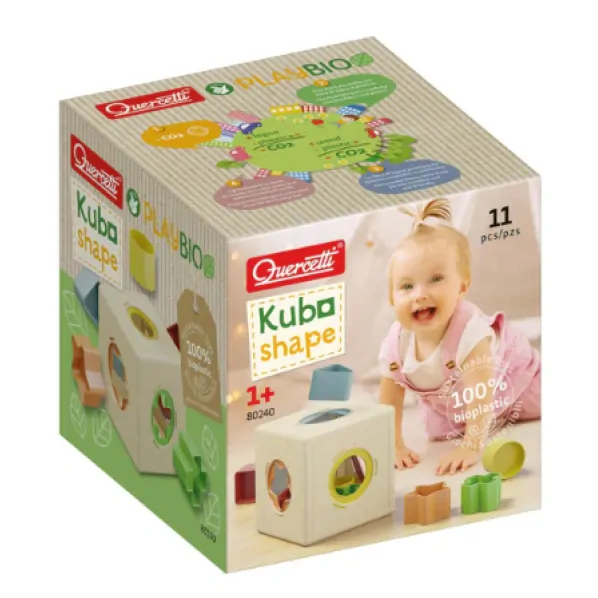 Quercetti - Vkládací kostka Kubo Shape PlayBio