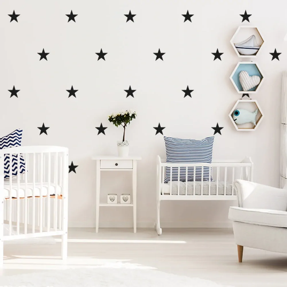 Samolepky na zeď - Hvězdy 10 x 10 cm, 30 ks - červené