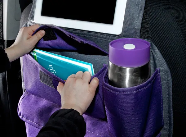 TULOKO Kapsář do auta pro děti + držák na tablet - růžový