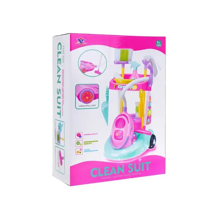 Velký úklidový vozík s vysavačem a doplňky