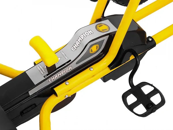 Šlapací motokára A18 Champion, žlutá - nafukovací kola