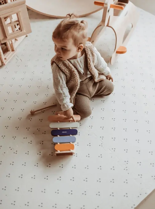 Play&Go Pěnové puzzle, oboustranná hrací podložka/úložný box/hrací domeček 3v1 - Numbers/Dots