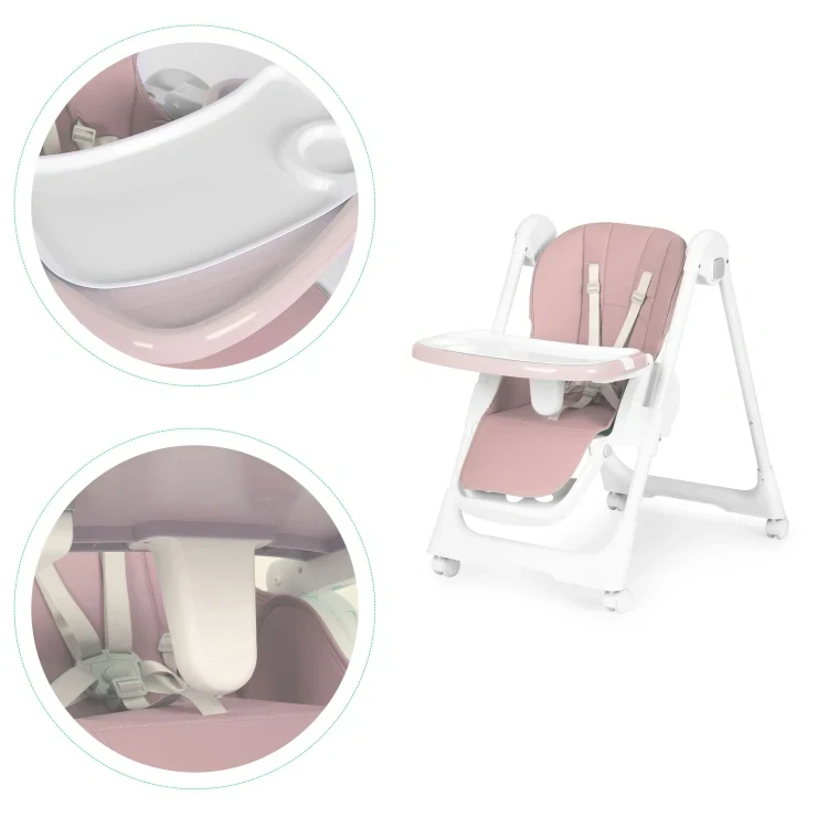 Jídelní židlička EcoToys, nastavovací - pink