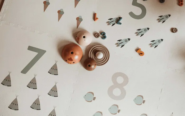 Play&Go Pěnové puzzle, oboustranná hrací podložka/úložný box/hrací domeček 3v1 - Numbers/Dots