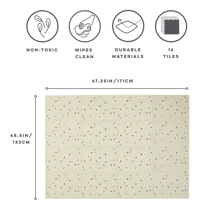 3 Sprouts Pěnová hrací podložka Terrazzo/Cream