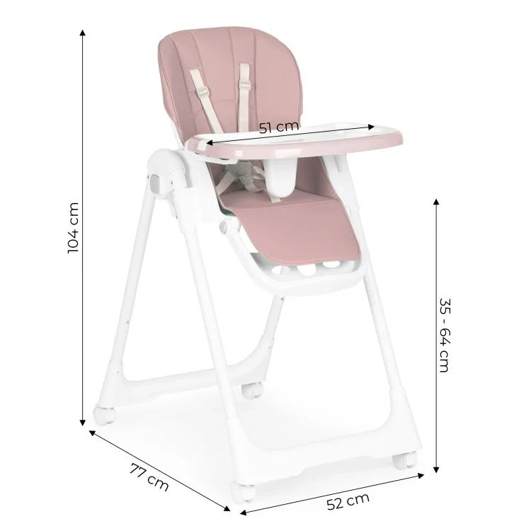 Jídelní židlička EcoToys, nastavovací - pink